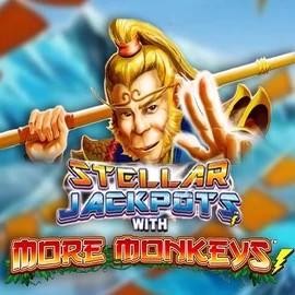 Stellar Jackpots with More Monkeys slot logo by Lightning Box Game at LeoVegas Casino
